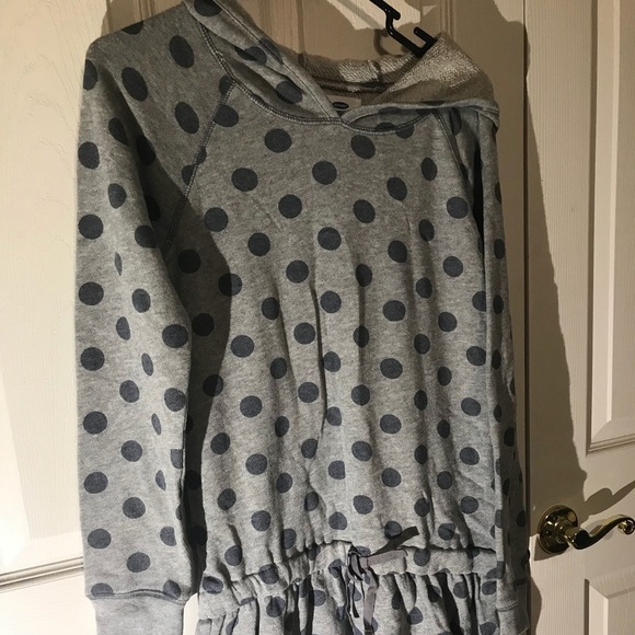 Old Navy Polka Dot Shirt Dress With Hood